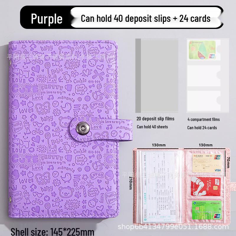 A6 Password Lock Color-Changing Leather Macaron Budget Diary with Floral Pattern Money Box