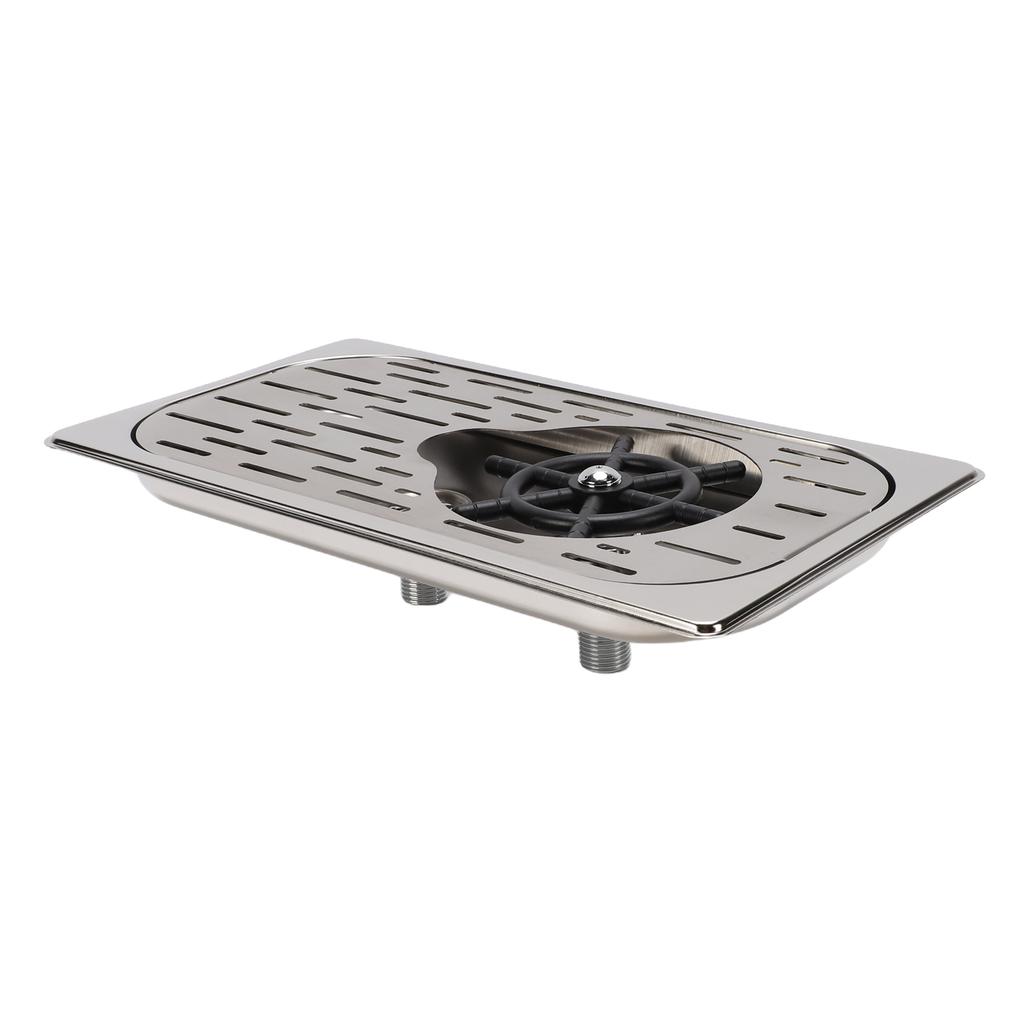 Glass Rinser Cup Washer Stainless Steel Automatic Sink Bottle Washing Equipment with Drain Drip Tray for Home Coffee
