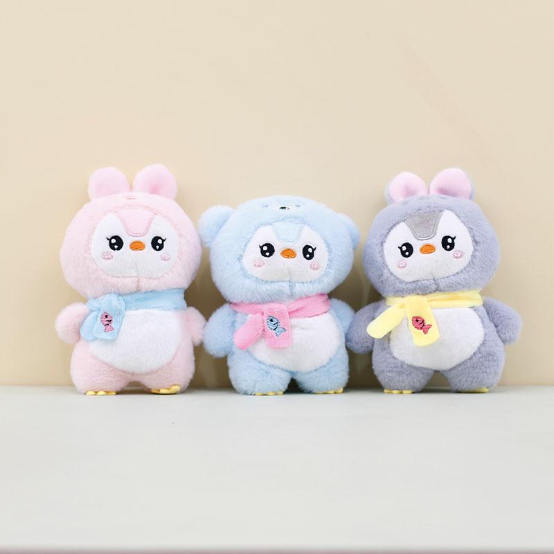 Chaveiro de Pelúcia Pinguim de Desenho Animado Adorável Coelho Urso Animal Brinquedo Ornamento