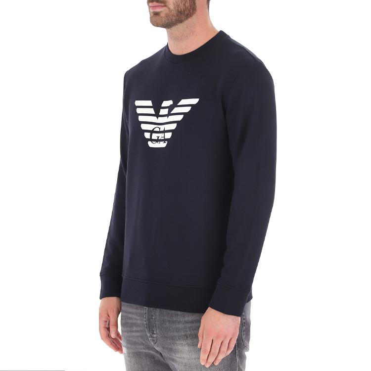 Emporio Armani Sudadera con Estampado de Logo para Hombre sudaderas Azul Oscuro 8N1MR6-1JRIZ-F904
