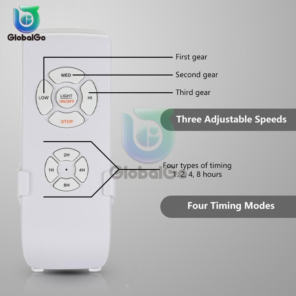 Kit Universal Telecomandă pentru Lampă Ventilator de Tavan AC 110-240V Comutator cu Control prin Temporizare Viteză Reglată Transmițător Receptor