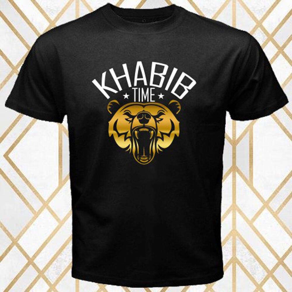 Khabib Time Nurmagomedov The Eagle MMA Men s Black T-Shirt Size S 3XL XL