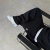 Y2K Fashion Jogger Sweatpants Loose Embroidery Labeled Open Leg Wide Leg Pants Trendy Pocket Couple Straight Pants Men's Hoodie