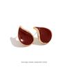 Elegant Coffee-Colored Retro Water Drop Earrings for Women - Autumn/Winter 2025 Mosquito Coil Ear Clips
