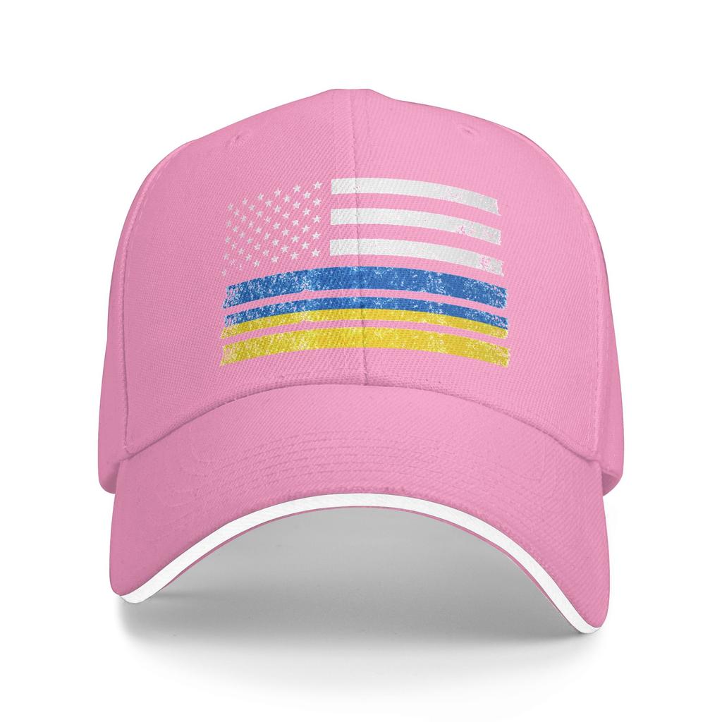 Unisex Ukrainian American Flag USA Ukraine Outdoor Hat Spring Adjustable Cap Casual Baseball Cap Hip Hop Sunscreen Sunshade