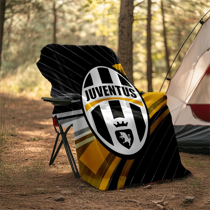 1pc Juventus Theme Blanket - Digital Print, Polyester, Cozy for All Seasons, Perfect for Outdoor, and Travel