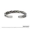 Retro Braided Open Bangle: S925 Silver Plated Unisex Bracelet - Trendy Heavy Industry Design
