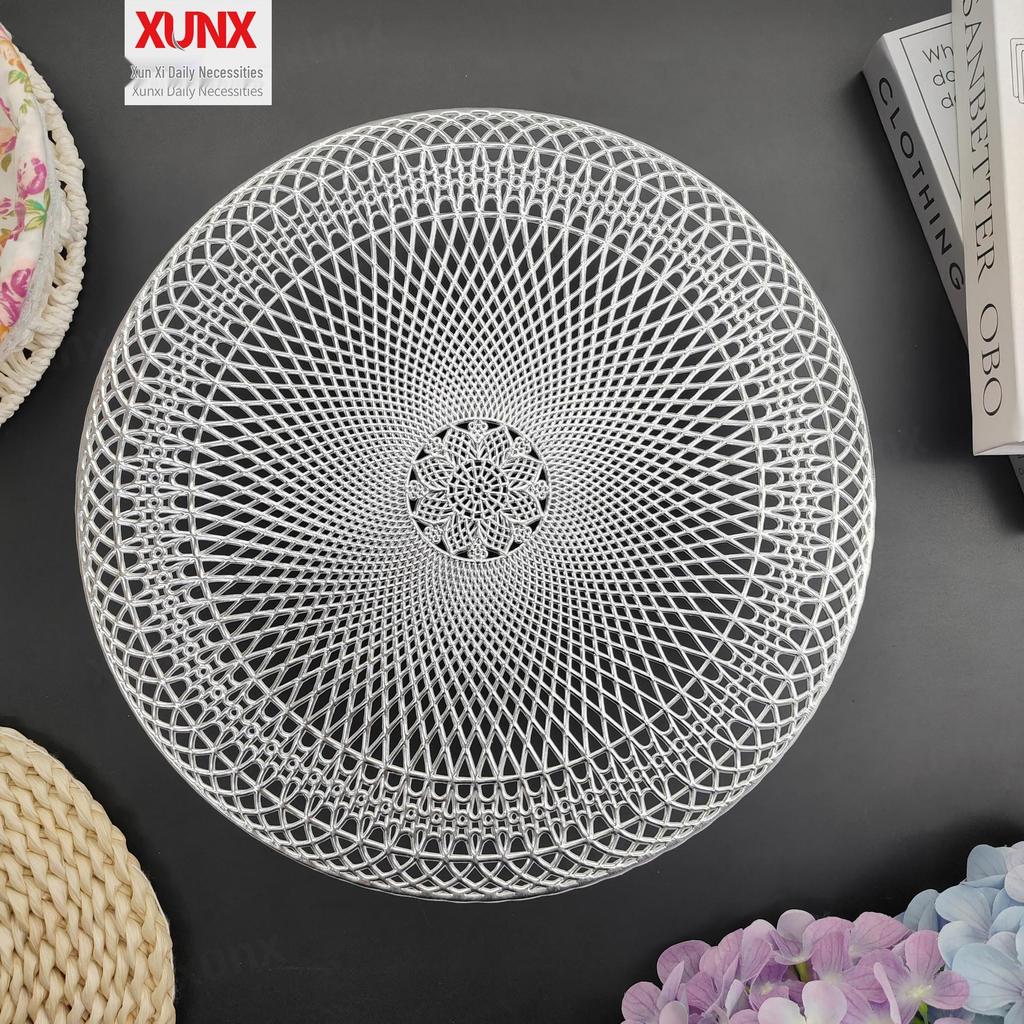 PVC Hollow Heat-Insulation Hot Stamping Placemat - Western Style Best Seller