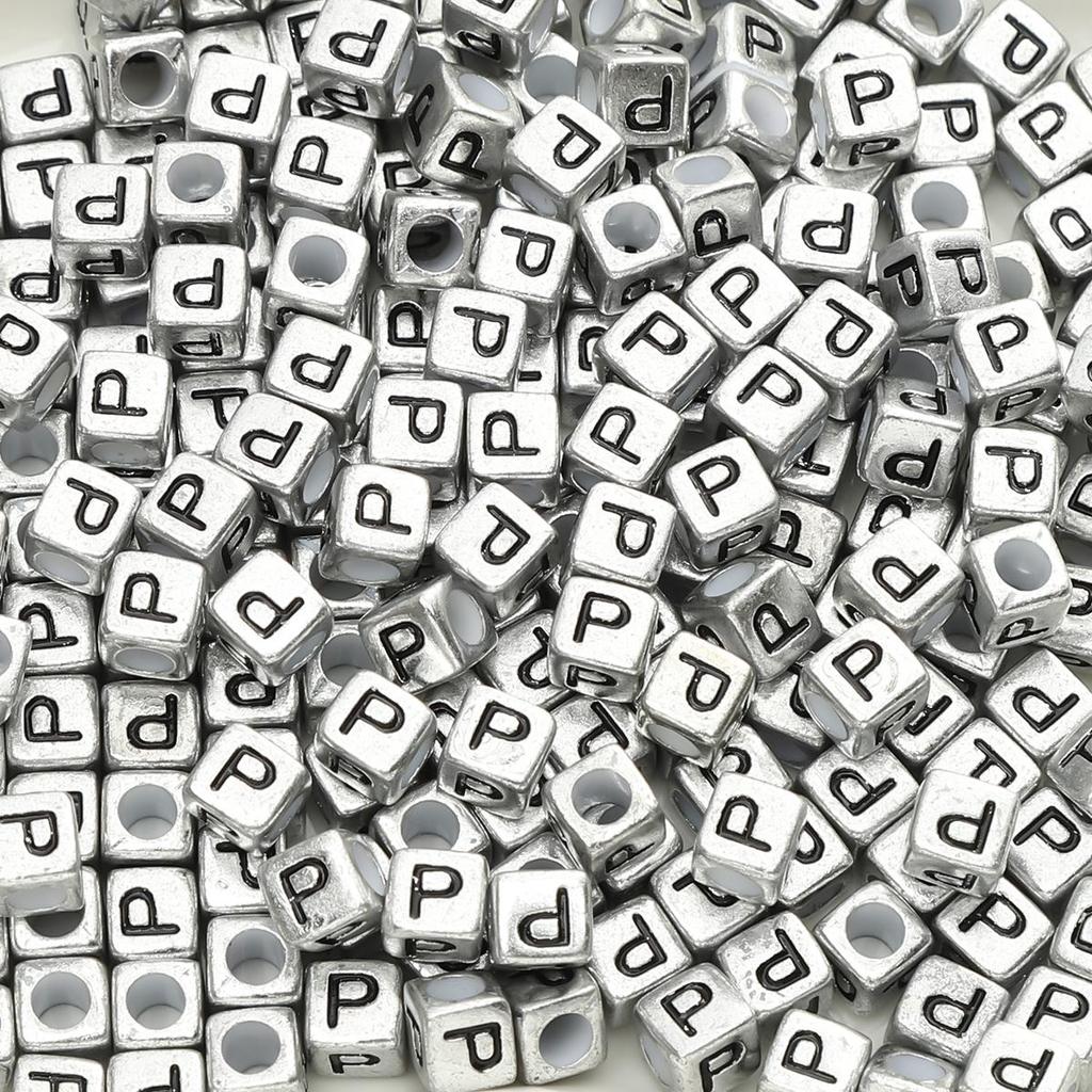 Acrylic English Letter Cube Beads For DIY Necklace Bracelet Earrings Jewelry Making Craft Accessories