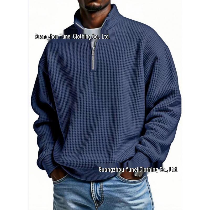 Men s European Style Stand Collar Half-Zip Hoodie HS-02 4X Large