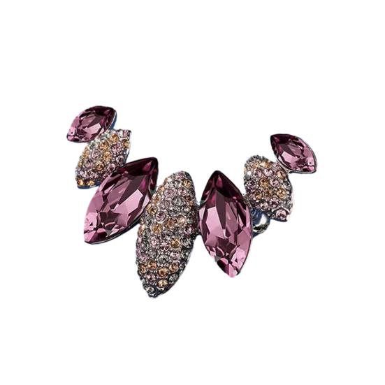 

Brooch Irregular Design Sparkling Rhinestones Anti-exposed Brooch Pin Sweaters Collars Hats Bags Coats Scarves Badge Versatile фіолетовий