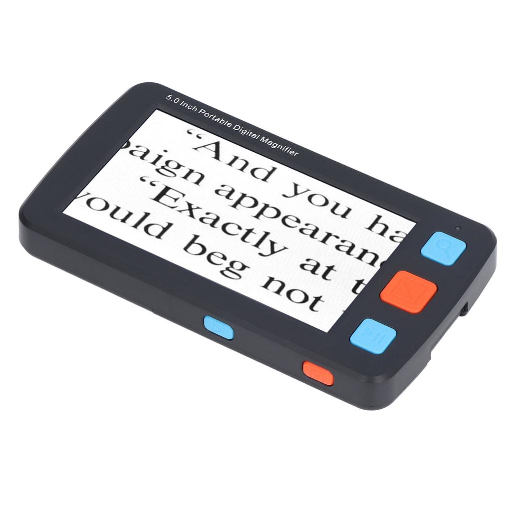5.0in Electronic Digital Magnifier Portable Reading Aid 4X‑32X Zoom 17 Color Mode Folding Handle for Low