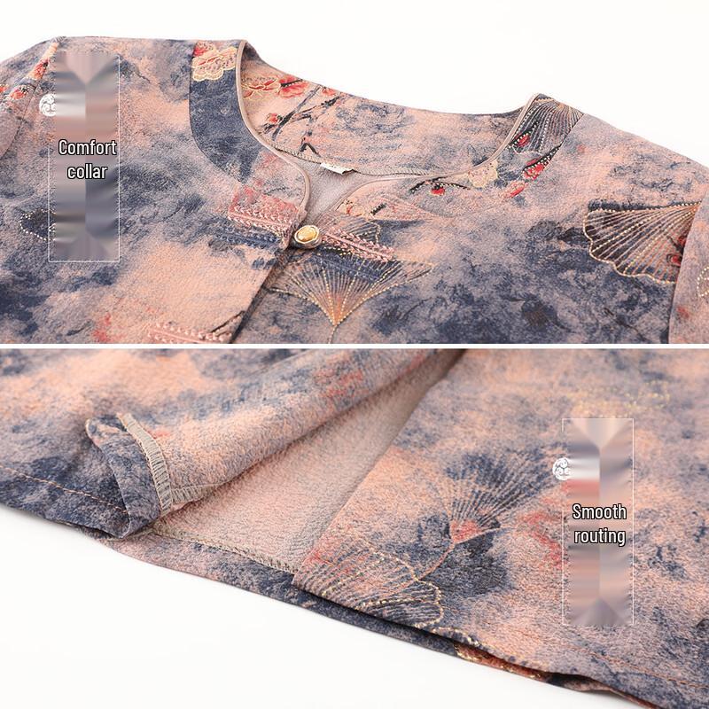 Lässiges Frühling/Sommer Stehkragenhemd für ältere Frauen