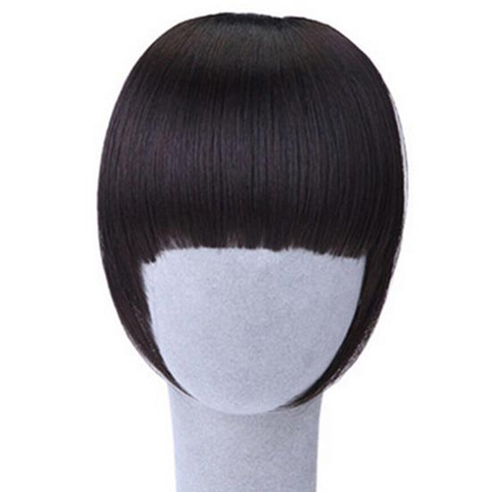 Pretty Girl's Clip On/in Neat Bangs Bob Style Straight Fake Fringe Hairpiece