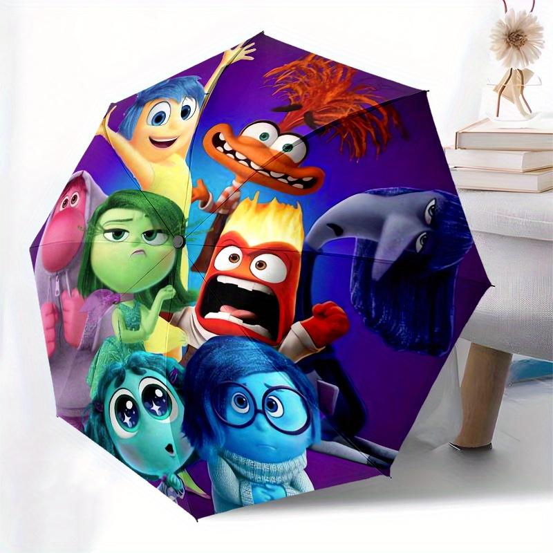 1pc Inside Out,Emotions Automatic Folding Umbrella: Compact 8 Bone Design Cartoon Outdoor Travel Companion, Business Umbrella, Christmas Val