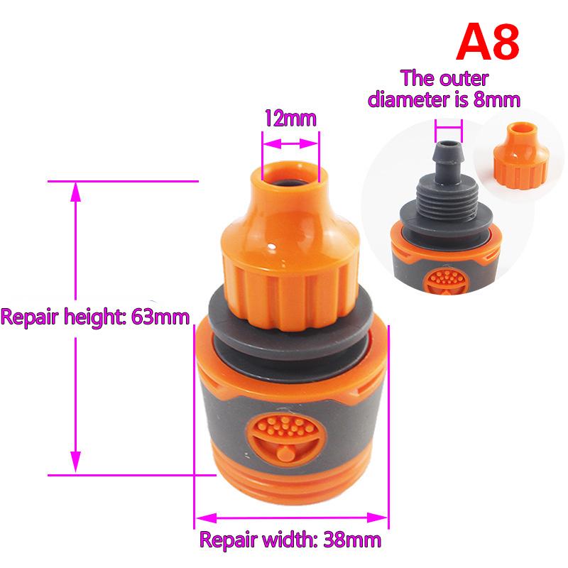 2Pcs 1/2" 3/4" Garden Hose Adapter Quick Connector Stop Plug Coupler Joint Water Irrigation Tube Repair Extender Pipe Fittings