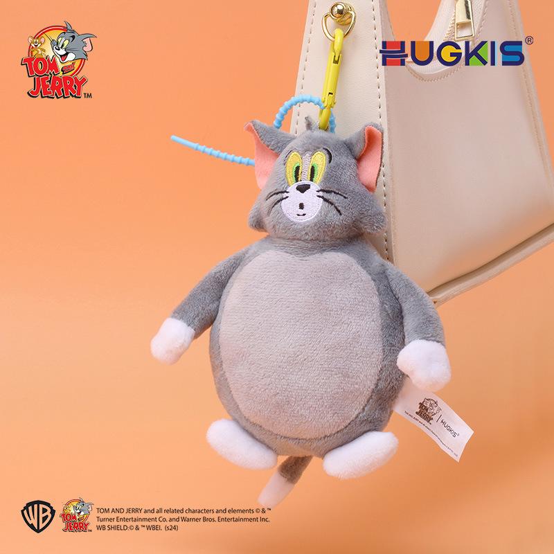 Tom & Jerry Plush Toys: Cat Pendant & Mouse Keychain Charms for Kids