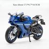 1:12 R1 RRS1000 Modelo de Motocicleta de Aleación Coche Fundición a Presión Rueda Delantera Dirección Suspensión Rueda Trasera Neumáticos de Goma Coches Regalo de Cumpleaños