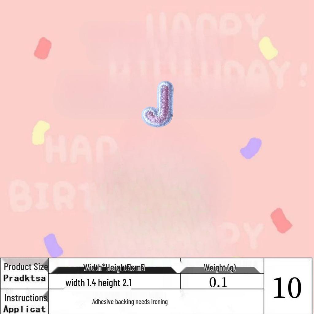 Pink English Alphabet Embroidered Iron-On Cloth Patch