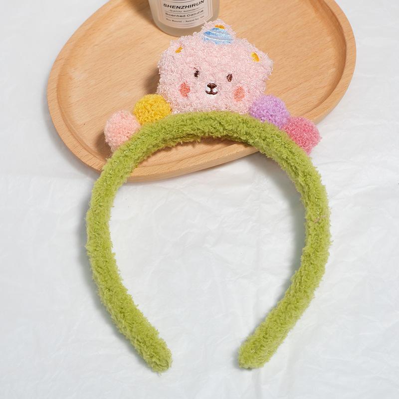 Niedliches braunes Bären-Plüsch-Stirnband für Damen zum Gesichtswaschen und Haarstyling
