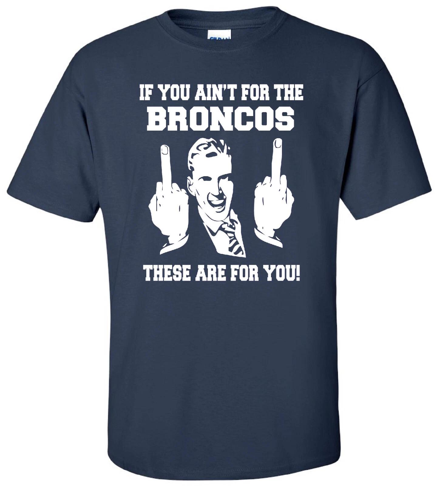BRONCOS FLIP THE BIRD HARDCORE FOOTBALL FAN MIDDLE FINGER BLUE T-shirt JERSEY 3XL