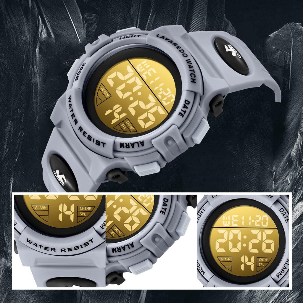 Kids Watch Boys Digital Watch Sports Watch Outdoor Multifunction Waterproof Alarm Date Day Display Dual Time LED Analog Display Girls Boys