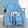 Manchester City Personalized Text Blanket Lightweight Customizable Blanket Ultra-Soft Suitable for Living Room Office Chair Bed Picnics