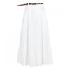 Shop Women A Line Long Skirt bAck bAnding Front Tuck Belt Egg Wsk 20664 White
