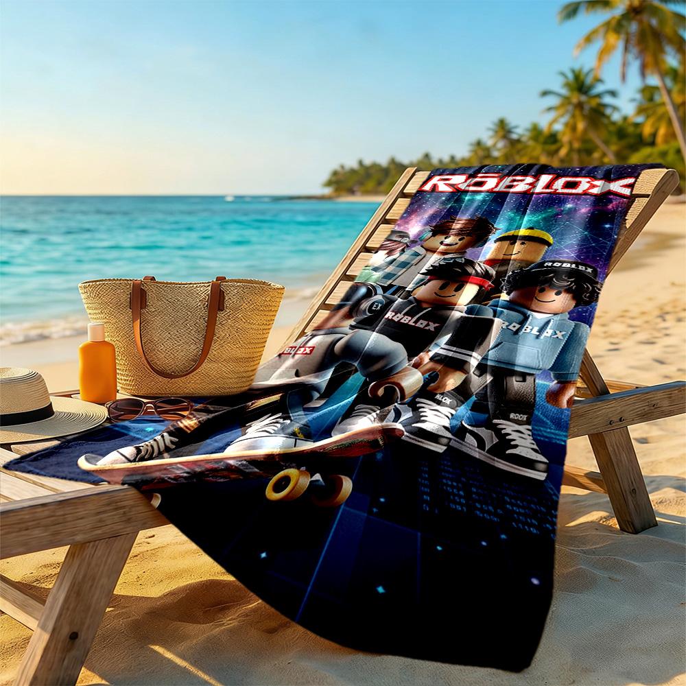 Roblox Strandtuch Weich Langlebig Schnelltrocknend Bequem Leicht Perfekt für Reisen Yoga Camping und Schwimmen