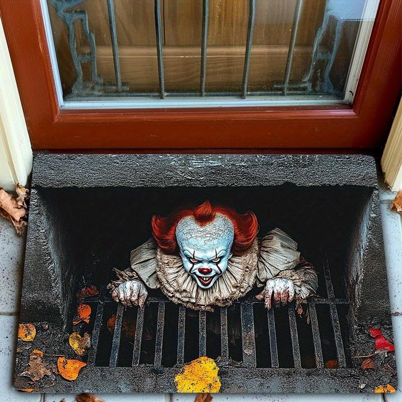 1pc Horror-Themed Door Mat Spooky Climbing Figure Design Non-Slip Durable Non-Woven Fabric Easy To Clean Room Home Decoration