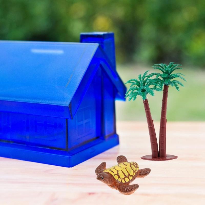 Miniature Beach Accessories For 1/12 Doll House Coastal Theme Decoration with Resin Lounge Parasol Seashells Scene Setting