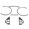 6Pcs Speedometer Frame Trim Steering Wheel Button Decor Carbon Fiber Cover Fit for Mitsubishi