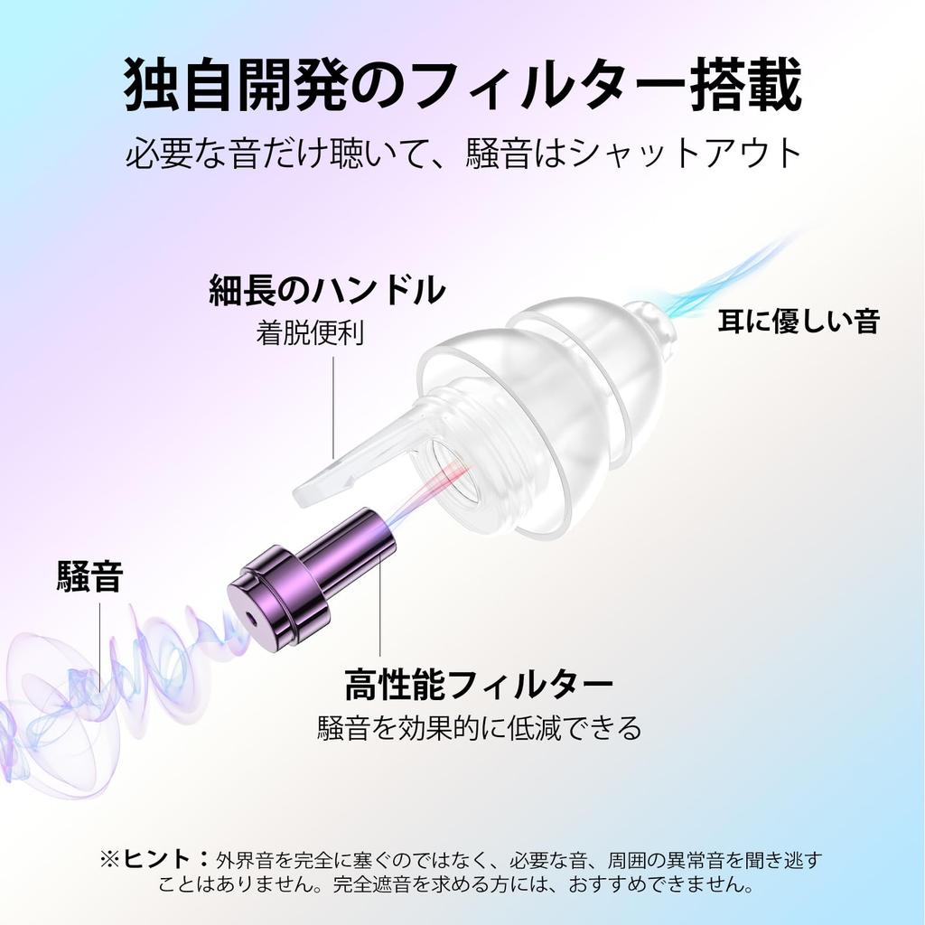 Quietide Live Music Noise Prevent Hearing Perfect for Loud Fireworks and Relieves Hearing Noise Cancelling Storage Japanese Instructions Q42B Purple