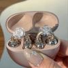 Knipperende Kersenhout Bloesem Oorclip Accessoires Zirconia Oortelefoon Bedeltjes voor OWS Earbuds Mode Sieraden Cadeau voor Vrouwen