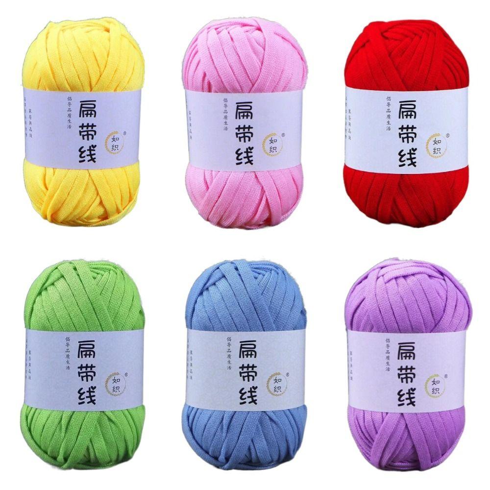 Elastic Knitting Yarn DIY Crochet Carpets Yarn Terylene Flat Thread T-Shirt Yarn Sewing