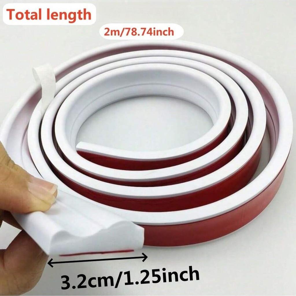 1PC 2M/78.74in Peel and Stick Molding Chair Rail Panel Flexible Wall Molding Trim Self Adhesive Panel Moulding for DIY