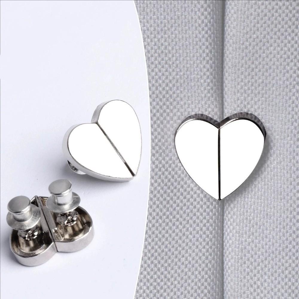 8PCS Heart-Shaped Magnetic Curtain Buckle Anti-Slip Detachable Snap Hooks  Bathroom