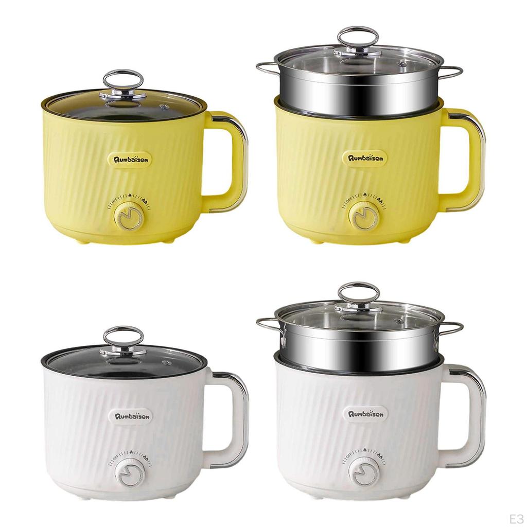 Mini Ramen Cooker Shabu Pot Electric for Home Pasta Boil Water Yellow Single