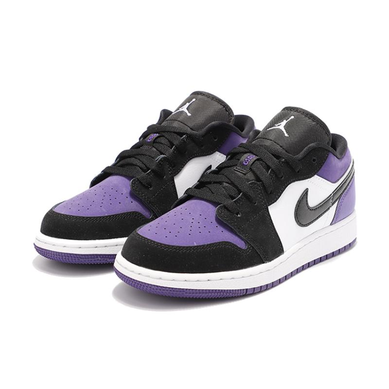 Air Jordan 1 Low 'Court Purple Black Toe' Gs Jordan 553560-125