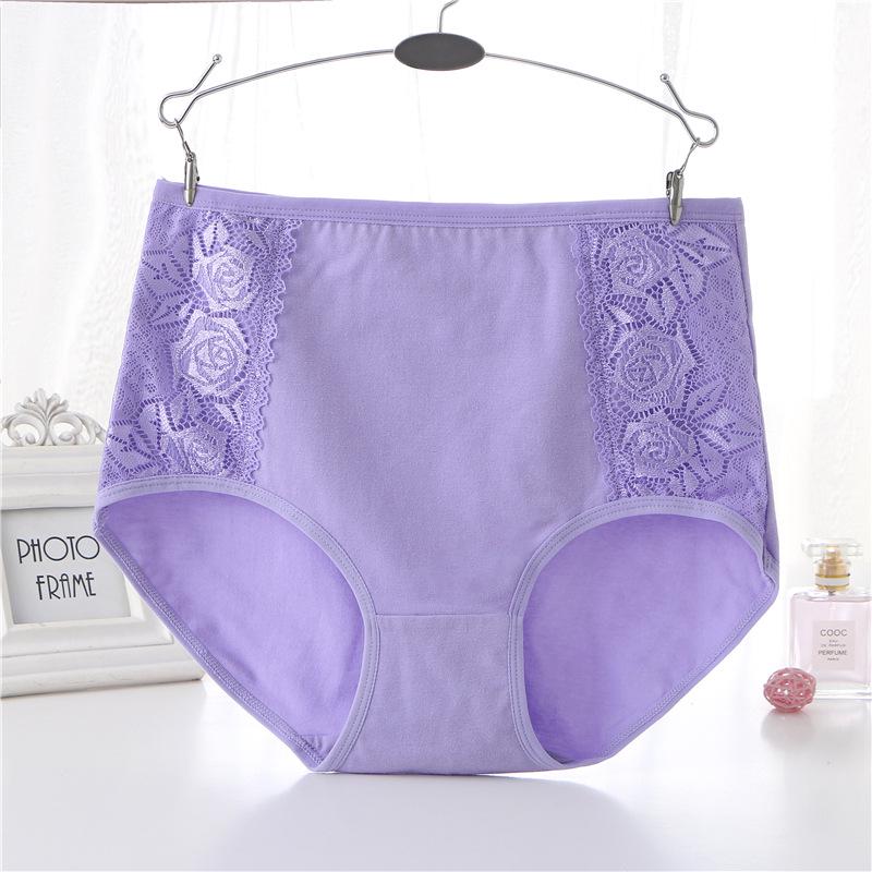 Plus Size High Waist Cotton Underwear - Breathable, Comfortable Briefs