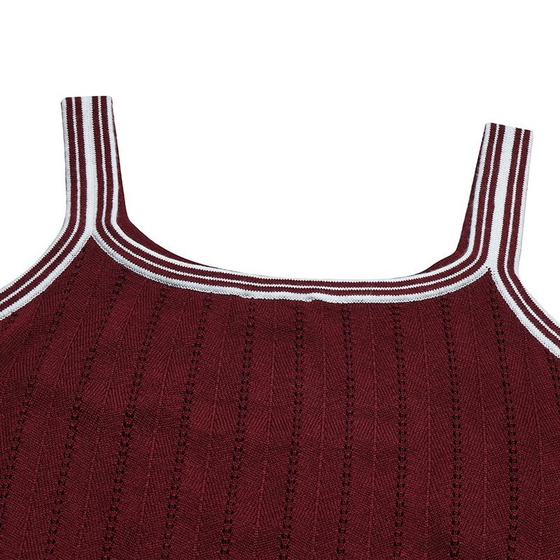 FILA Heritage Simple Fashion Retro Classic Casual Versatile Comfortable Fitted Woven Vest Women tops Sand-Red F11W618102FWI