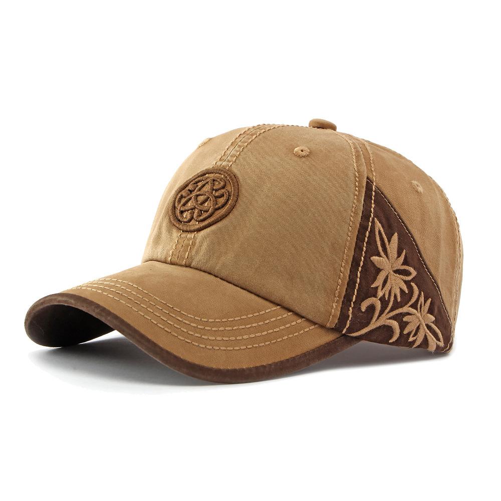 Stitching Embroidered Baseball Cap Men Women Vintage Totem Cap Outdoor Sunshade Cotton Cap