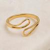 Stainless Steel Personalized Hollow Geometric Asymmetric Opening Ring Plated Minimalist Ring For Gift