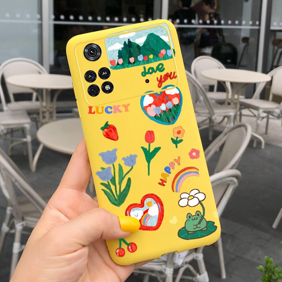 For Xiaomi Poco M4 Pro Case Lovely Pattern Candy Color Phone Case For Poco M 4 M4 Pro 5G 4G PocoM4 Soft Silicone TPU Back Cover