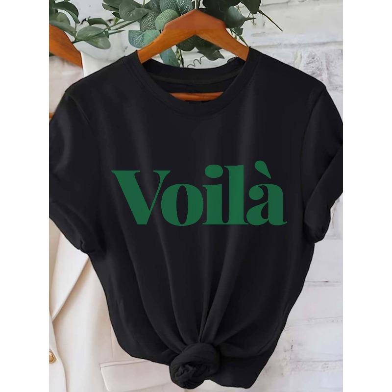 

Short-Sleeve T-Shirt with Letter Vo Print, a Trendy Choice for Women S Spring And Summer! 4XL