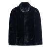 2025 Men's High-Quality Faux Mink Shearling Coat - Thickened Stand-Collar Winter Zip Top