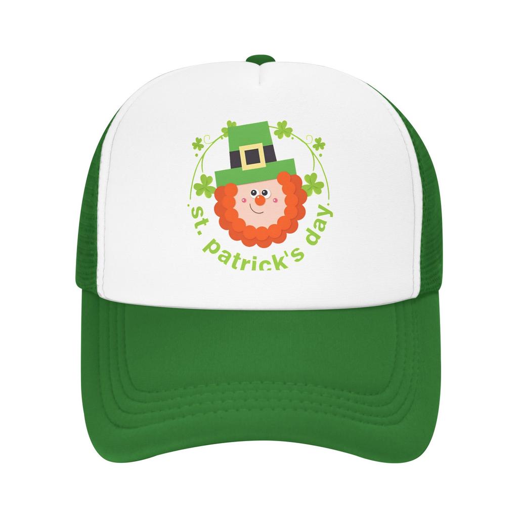 Happy Saint Patricks Day  Outfits Mesh Trucker Hat Summer Breathable  Meshback Sun Caps Trendy Adjustbale