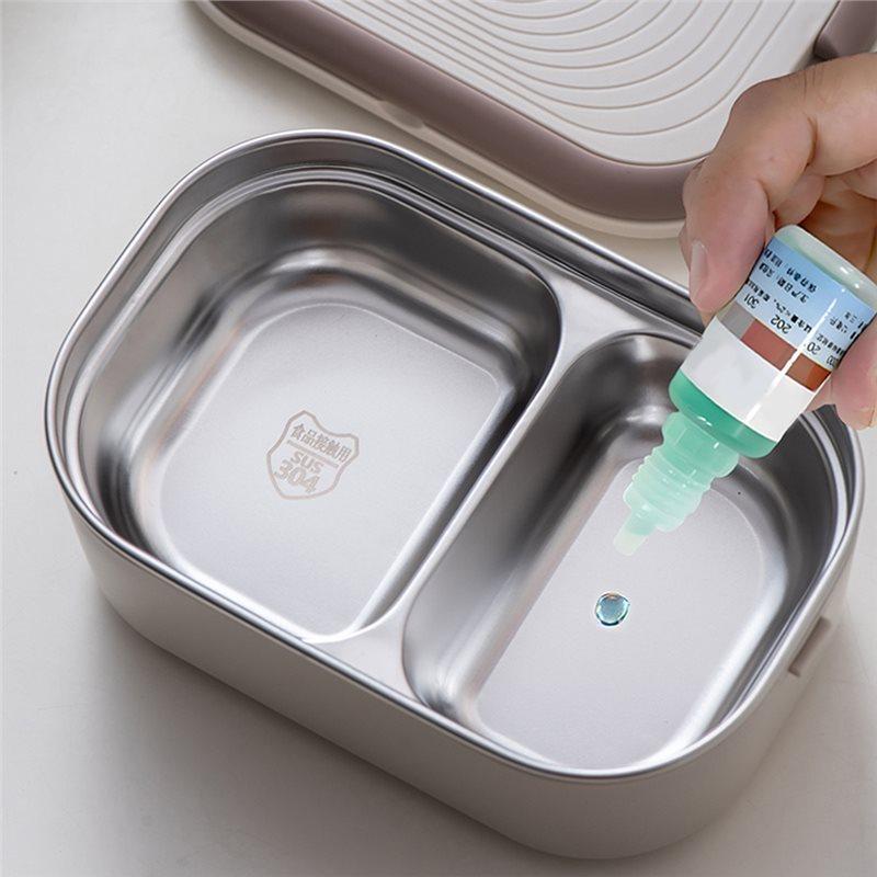 Heat-Generating 220V EU Plug Portable Electric Lunch Box 1L Stainless Steel Set Office Food Warmer Warming Functionality Beige