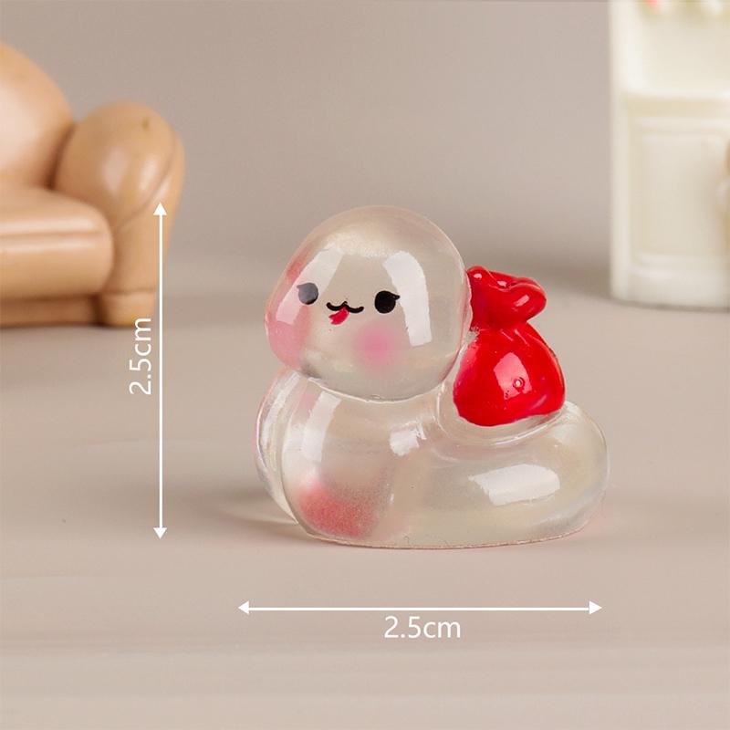 2025 Snake Year Mini Ornament Fortune Luminous Zodiac Snake Figurine Micro Landscape Car Interior Home Desktop Decoration Gifts