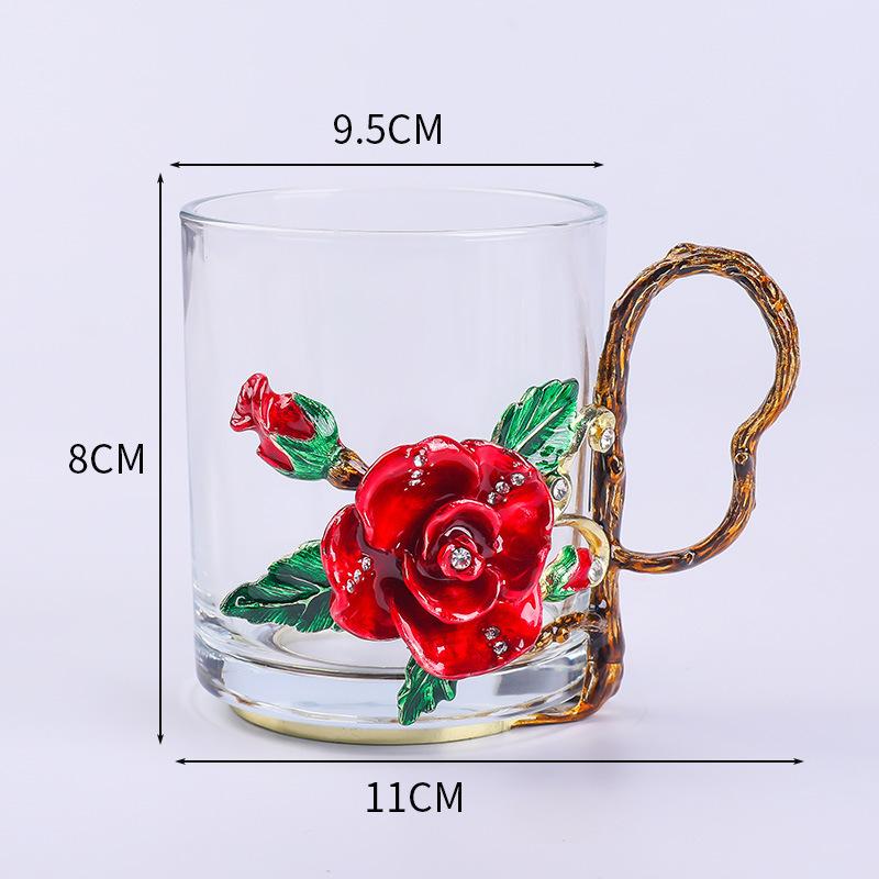Creative Enamel Color Glass Household Water Cup Heat-Resistant Glass Office Crystal Cup Juice Teacup